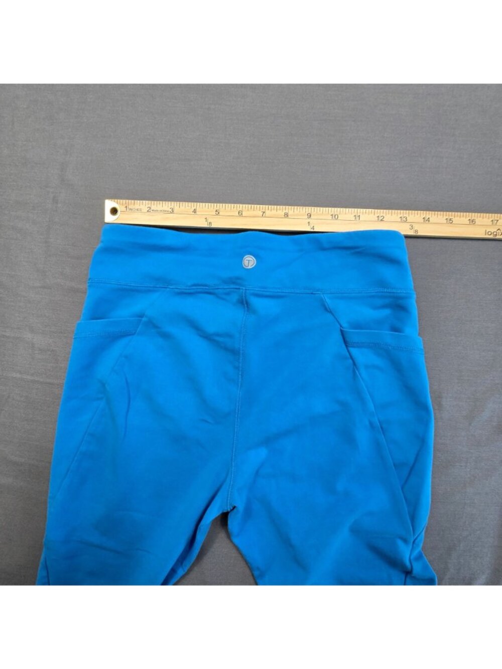 T By Talbots Small Womens Capri Leggings Blue Cotton Blend Stretch Comfortable - Picture 6 of 6